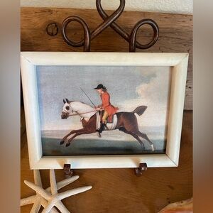 Vintage Style Textured Print of Women on Horse